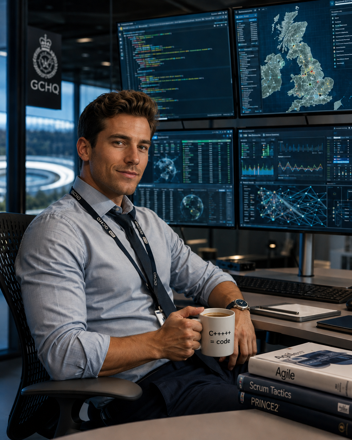 Kirk at GCHQ, a character in Water Water Everywhere